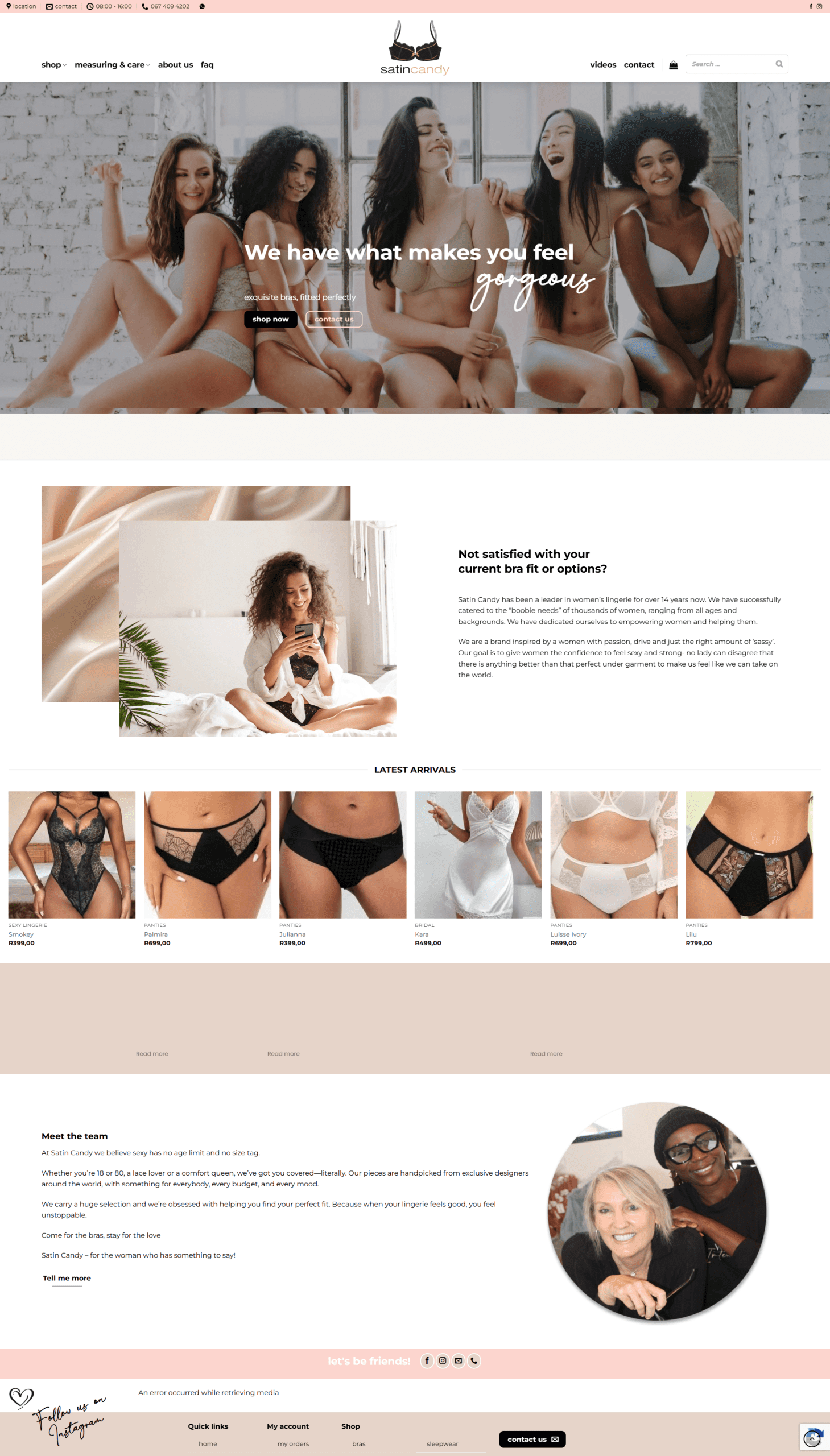 Satin Candy Website Screenshot