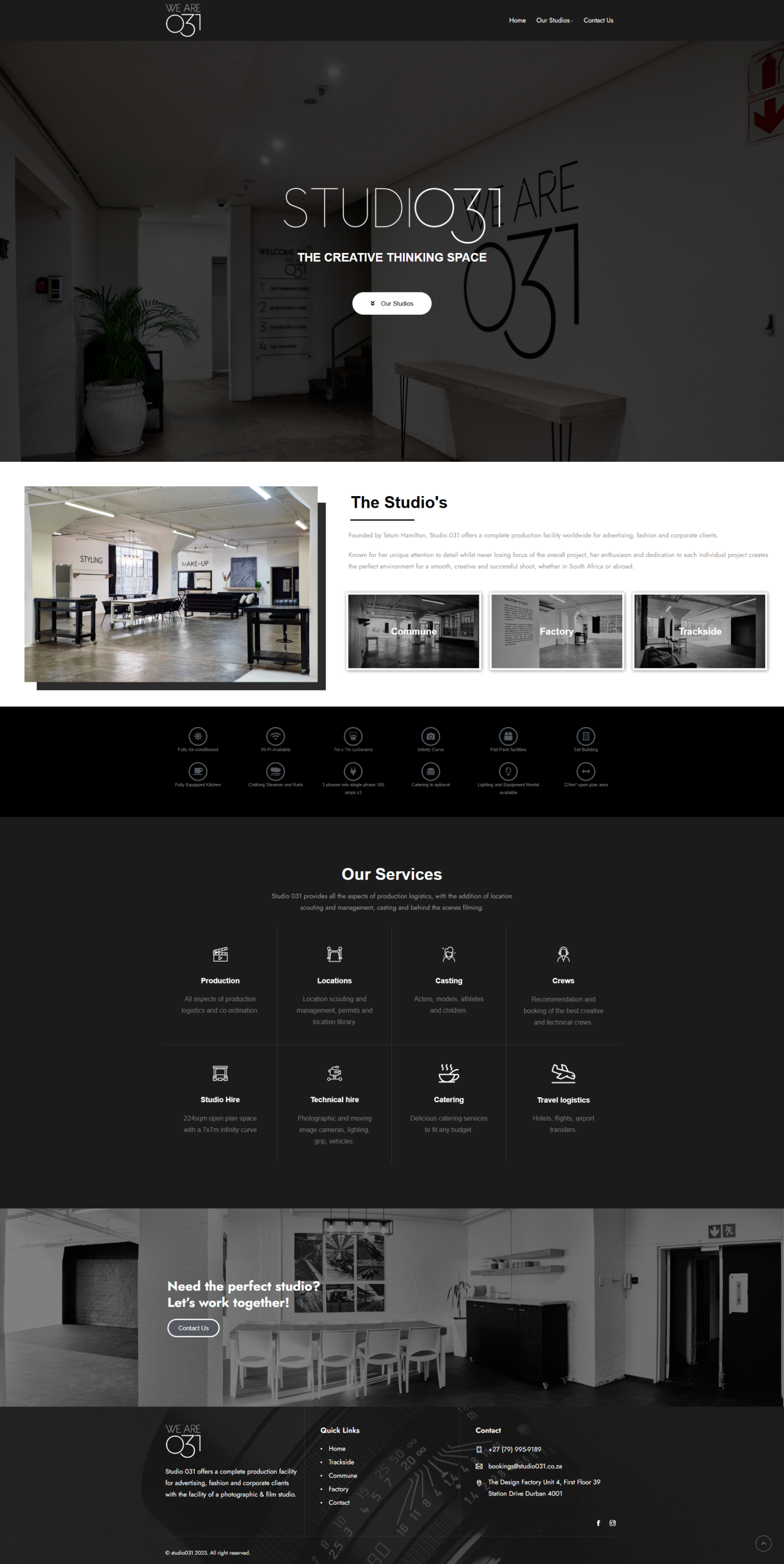 Studio 031 Website Screenshot
