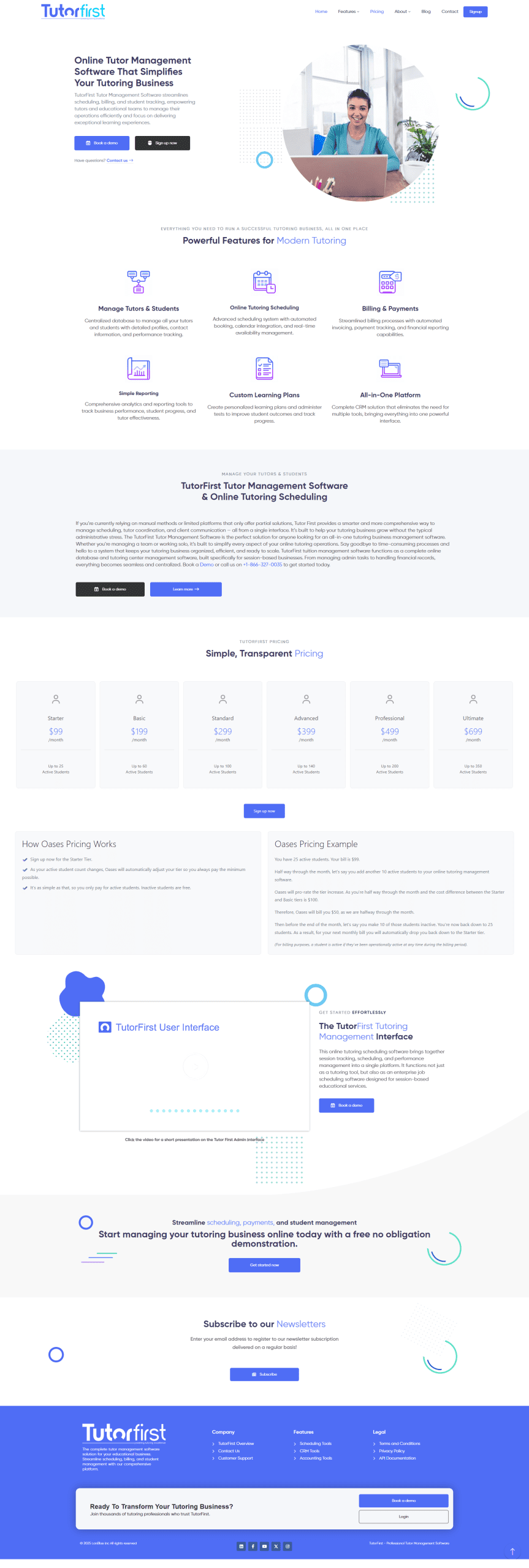 Tutor First Website Screenshot